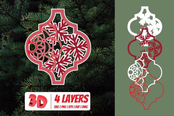 3D Arabesque SVG Cut File for Christmas Designs
