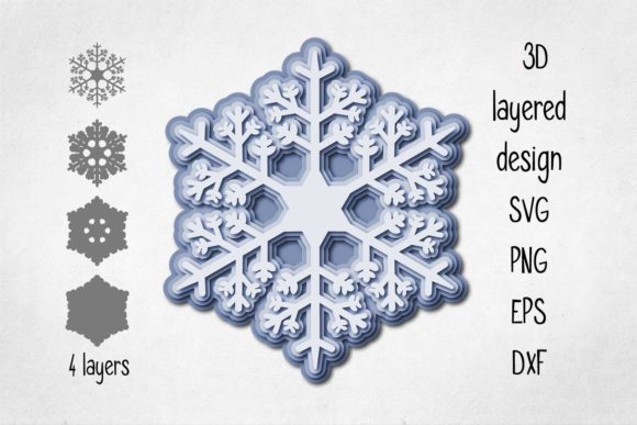 3D Layered Snowflake for Christmas Crafting