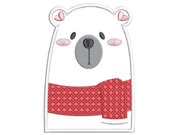 Bear with Scarf Applique for Christmas Branding