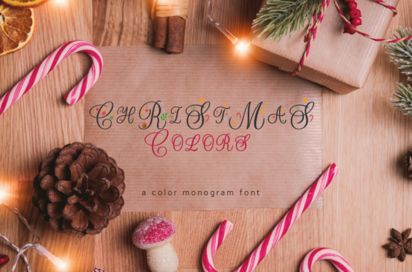 Christmas Colors Monogram - A Festive Color Font for Branding