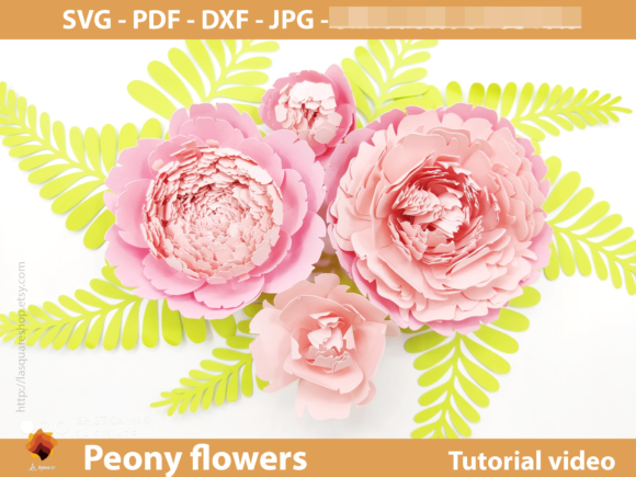 Giant Peony Paper Flowers Template