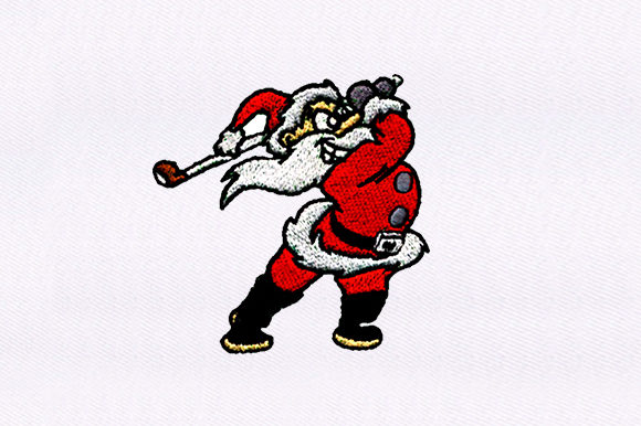 Golf Santa Christmas Graphic Design
