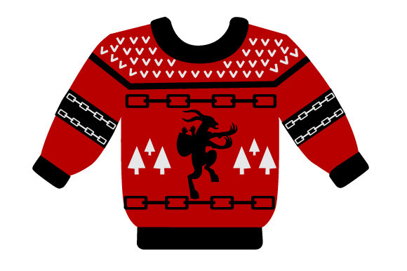 Krampus Christmas Sweater from Designs Amp