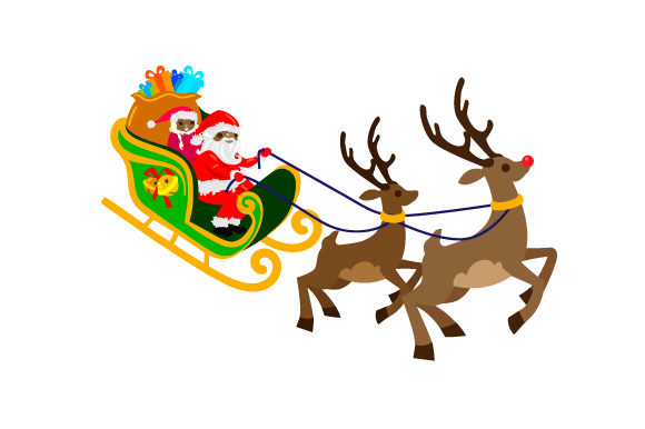 Mr and Mrs Claus Taking a Sleigh Ride for Christmas Campaigns