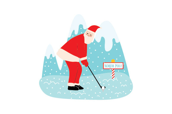 Santa Goes Golfing in the North Pole