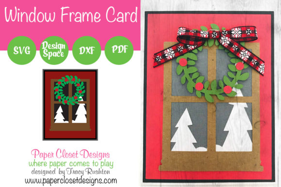 Window Frame Christmas Card: A Festive Graphic Design Asset